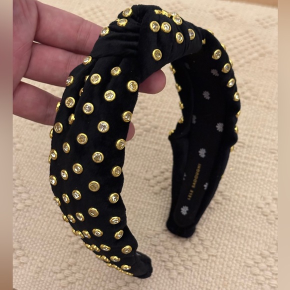 Lele Sadoughi Velvet Knotted Headband with Rhinestones - Picture 1 of 3